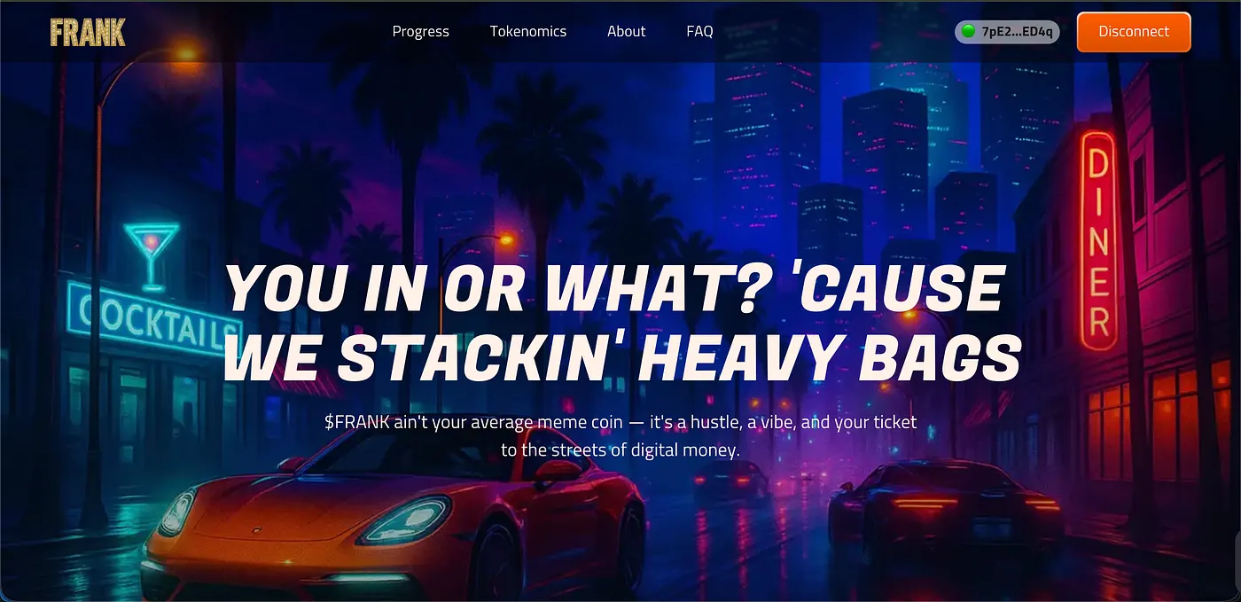 FRANK – Solana SPL Token Purchase Platform — screenshot 1